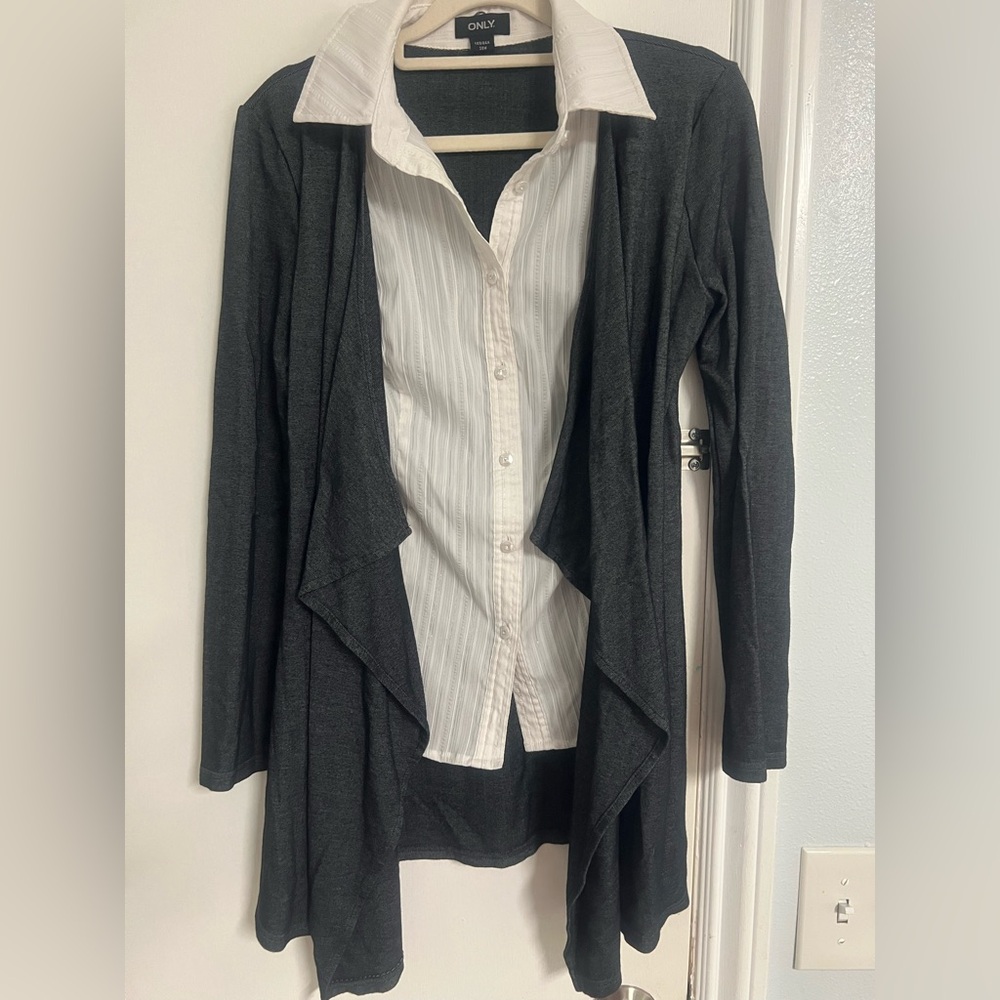 Only Black Draped Cardigan Sweater